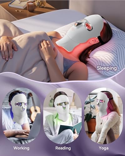Red Light Therapy for Face- LED Light Therapy Mask Skin Care Mask,Cordless LED Face Mask face & Neck Red & Infrared Lights Masks Wavelength,USB C Rechargeable for Home Use Working Travel Yoga - Image 7