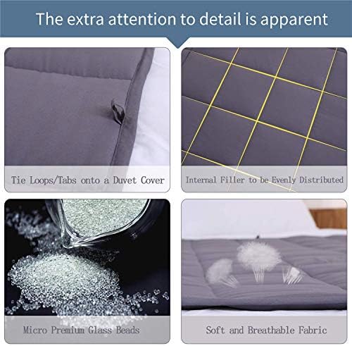 KPBLIS Weighted Blanket 15 lbs 48" x 72" for 130-170 lbs, 7 Layers Heavy Blanket with Cooling Breathable Cotton and Glass Beads, Dark Gray - Image 6