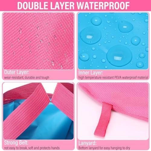 FillTouch 12 Set/ 24 Pcs 15L Foldable Foot Soaking Tub Kit Portable Foot Bath Tub for Soaking Feet with Towel and Storage Bag Soak Spa Bucket for Travel Camping (Rose Red) - Image 3