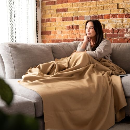 Arcturus Bighorn 100% Virgin Wool Blanket | Heirloom-Quality Wool Bedding for Home & Cabin | Warm, Thick & Durable (Twin Size, Flax) - Image 4