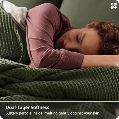 Bedsure PureWoven Cotton Waffle Weave Duvet Cover, King, Duvet Cover Only - Image 4