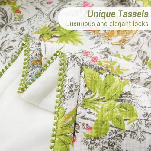 Viviland Cotton Blanket Muslin Blankets for Adult Reversible Flannel, Gifts for Women, Cozy and Soft for All Seasons, Home Decor Throw for Sofa, Chair, Tiger Yanina, 50x70 inches - Image 4