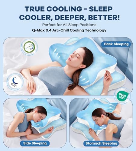 DONAMA Cervical Pillow for Neck and Shoulder Pain Relief, Cooling Contour Memory Foam Pillow, Dual-Height Ergonomic Neck Support Pillow for Side Back Stomach Sleepers with Removable Pillowcase - Image 6