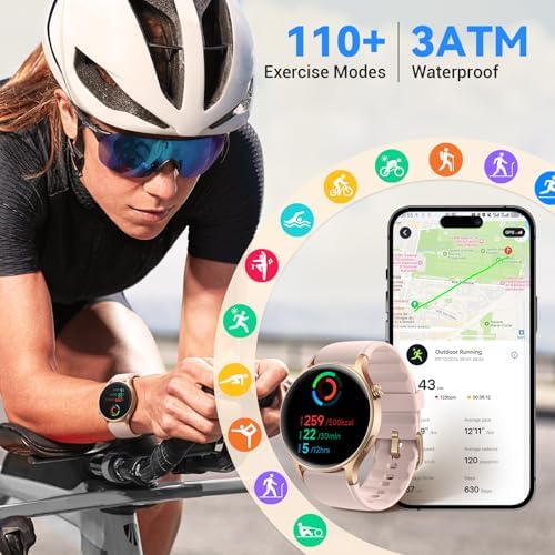 Fitpolo Smart Watch for Women,1.3" AMOLED Touchscreen Fitness Tracker, Make/Answer Calls, Heart Rate SpO2 Monitor, 3ATM Waterproof, Sleep & Activity Tracking Smartwatch for Android Phones iPhone - Image 6