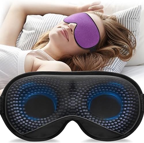 YFONG Weighted Sleep Mask for Women Men, 3D Light Blocking Eye Mask, Purple by YFONG