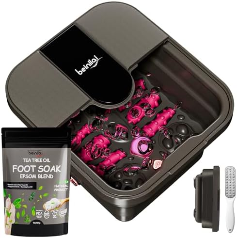 Beinilai Collapsible Foot Spa Bath with Heat,Bubble,Massage Rollers by Beinilai