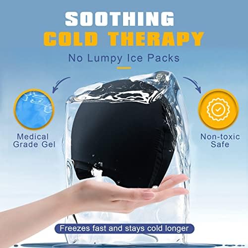 uncn Full Head Migraine Relief Hat, Ice Headache Wrap for Migraine Cooling Cap Pack Hat Compress Pad Cold Therapy for Stress, Tension, Sinus Pain Relief Reusable Physical Relief - Image 5