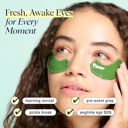 SpaLife In a Pickle Hydrogel Under Eye Patches for Dark Circles | Pickle Gifts for Women | Hydrating Undereye Masks for Bags and Puffiness | Pack of 8 Pairs (8 Undereye Treatments) - Image 4