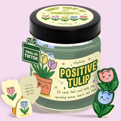 STOFINITY Positive Tulip Flower Affirmation Jar, Gifts for Women by Stofinity