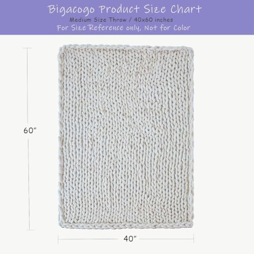 Bigacogo Chunky Knit Throw Blanket for Couch, 40x60 inches, Rust Red - Image 2