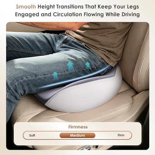 FLORICH Upgrade Large Car Seat Cushion for Long Sitting, Ergonomic Memory Foam Driving Seat Cushion for Back & Sciatica Pain Relief, Non-Slip Washable Seat Cushion for Car, Driver, Office-Gray - Image 6