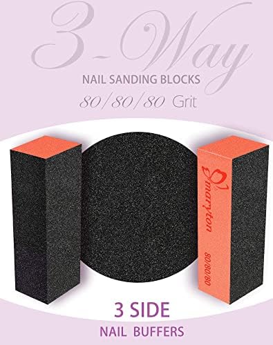 Maryton Nail Buffer Sanding Blocks, 80/80 Grit for Acrylic Nails, 10PCS - Image 2