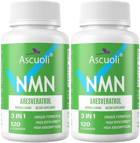 Sublingual NMN Resveratrol Supplement 950mg, 240 Lozenges (240-Day Supply) by Ascuoli