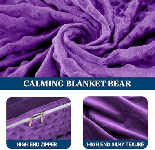 yescool Weighted Blanket for Adults (15 lbs, 60" x 80", Violet) Heavy Blanket for Sleeping Perfect for 140-160 lbs, Queen Size Breathable Blanket with Premium Glass Bead, Machine Washable - Image 5