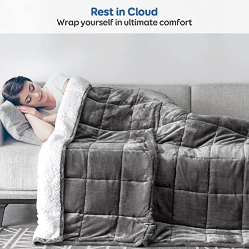 Cottonblue Sherpa Fleece Weighted Blanket 12lbs for Adults Twin Size 48x72 - Image 6