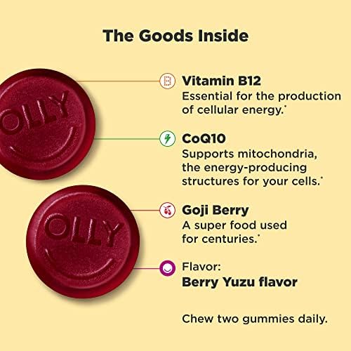 OLLY Muscle Recovery Sleep Gummies, Sleep and Sore Muscle Support, 3mg Melatonin & Extra Strength Daily Energy Gummy, Caffeine Free, 1000mcg Vitamin B12, CoQ10, Goji Berry - Image 6