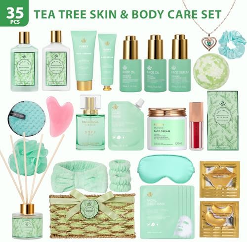 35 Pcs Gifts for Women, Tea Tree Spa Gift Basket Set, Face Skin Care Set - Image 2