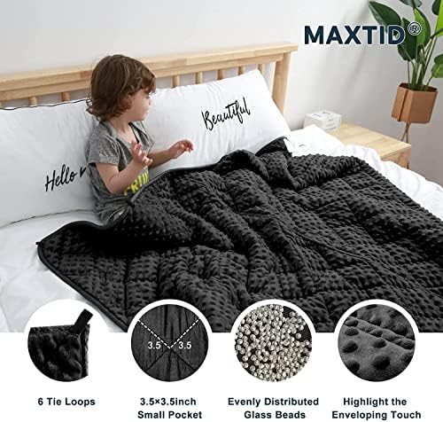 MAXTID 5 Pound Weighted Blanket for Kids, Black 36x48 inches, Reversible - Image 2
