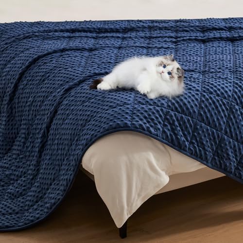 Topcee Weighted Blanket King Size (20lbs 80"x87"), Minky Dots Heavy Blanket for Woman, Man Sleeping, Soft, Cozy and Cooling Weighted Throw Blankets, Machine Washable, Blue - Image 6
