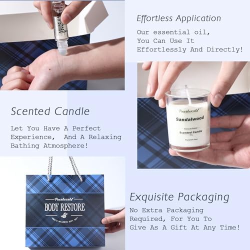 PEARLWORLD Bath Set with Ocean Scented Spa Gifts for Men, Christmas Birthday Self Skin Care Set for Men, Spa Gift Baskets for Him, 12Pcs Men's Spa Kit Gifts for Bath Spa - Image 4