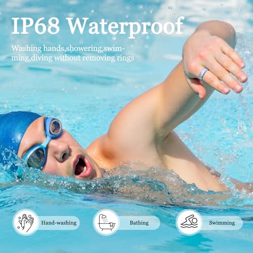 Smart Ring for Women & Men, Health Tracker Ring with Heart Rate, Blood Oxygen,Blood Pressure, IP68 Waterproof Fitness Ring, Sleep Tracker for iPhone and Android, No APP Fee - Image 6