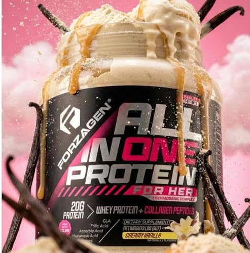 Forzagen All in One Protein for Her | Women’s Protein Powder with Multi Collagen Peptides | Hydrolyzed Collagen Supplement, Gut Health, Great for Pre & Post Workout | Vanilla, 30+ Servings - Image 5