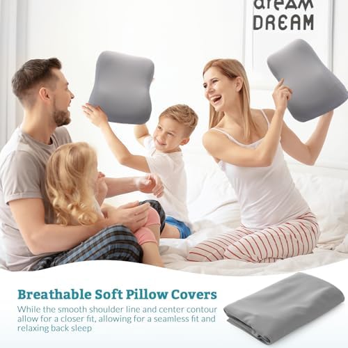 Mindsoft Cooling Sleep Cervical Neck Pillowcase (Only Pillowcase) Breathable Cold Pillow Cover for Side & Back Sleepers Orthopedic Cervical Shape(Gray) - Image 6