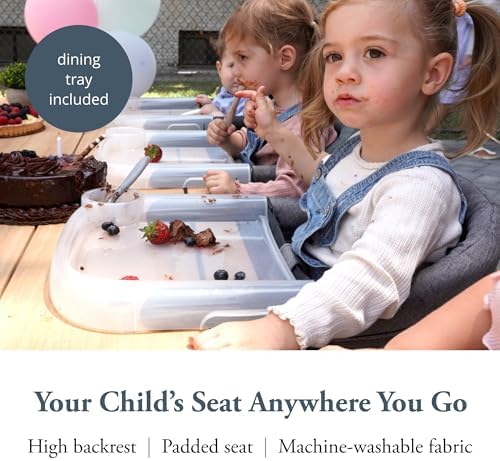 Inglesina Fast Table Chair - Stone Gray Melange + Fast Dining Tray - Portable Baby High Chair - for Babies & Toddlers up to 37 lbs - Fits Tables 0.8'' to 3.5'' Thick - Compact - Travel Bag Included - Image 2