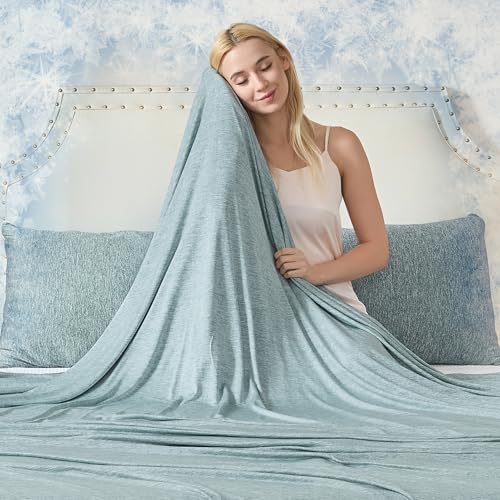 CHOSHOME Cooling Blanket for Hot Sleepers - Summer Blanket Thin Soft Lightweight Breathable Double Side Enhanced Cooling for Hot Flashes, Night Sweats, Bed, Couch (Green, 50 x 70 inches) by CHOSHOME