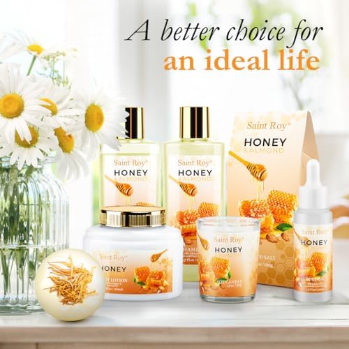 Shower kit gift Birthday Spa Gifts for Women & Men, Honey Almond Bath Gift - Image 6