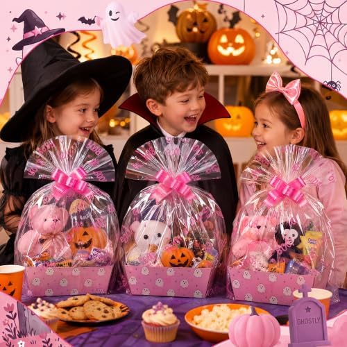 Maitys 24 Sets Halloween Empty Gift Baskets Bulk with Boo Cellophane Bags - Image 5