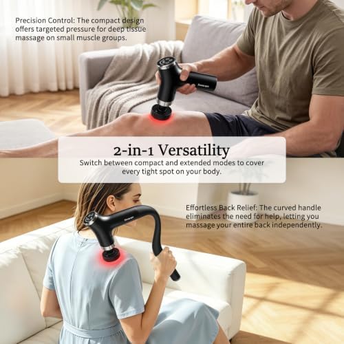 Sfozstra Massage Gun: Heat Cold Therapy Red Light Long Handle Massager - Image 4