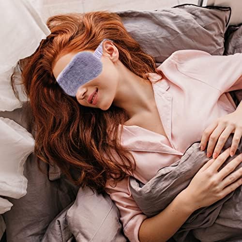 RAYNAG 4 Pack Plush Sleep Mask Soft Comfortable Blindfold Eye Cover for Sleepover Gift Birthday Party Favors, Silky Fabric on the Back, Cozy, Fluffy and Furry #3, Purple - Image 2