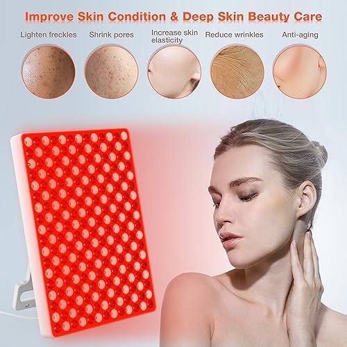 Red Light Therapy with Timing and 180° Adjustable Stand, Deep 660/850nm Near Infrared& Red Light Therapy Panel for Face Body, Skin Care, Home LED Therapy Lamp for Pain Relief of Muscles Joints,234LEDs - Image 4