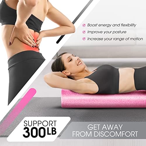 Yes4All Foam Roller, EPP High-Density Material, High Firmness Level, Back Roller for Athlete & Professional, Suitable for Full Body Massage, Yoga & Pilates, Fuchsia Rose, 36 Inch - Image 4