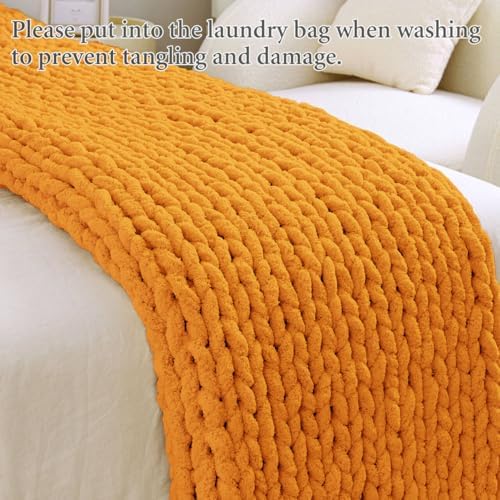 Chunky Knit Blanket Throw for Couch, 51"x63" Chunky Yarn Knitted Blankets - Image 6