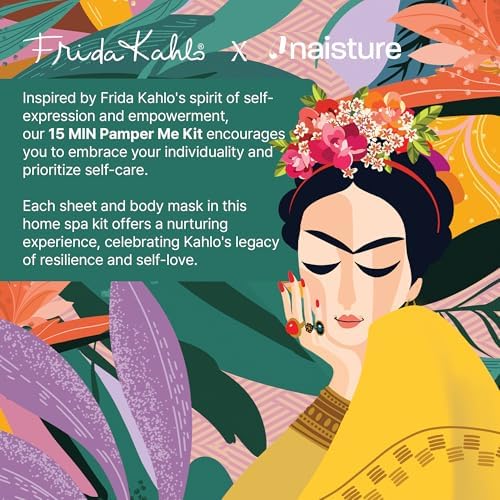 Naisture x Frida Kahlo 15 Min Pamper Me Kit Korean Spa Skincare Gift Set for Women - Head to Toe with Hair, Face, Eye, Hand, Foot Masks & Bonus Item (8 pcs) - Image 2