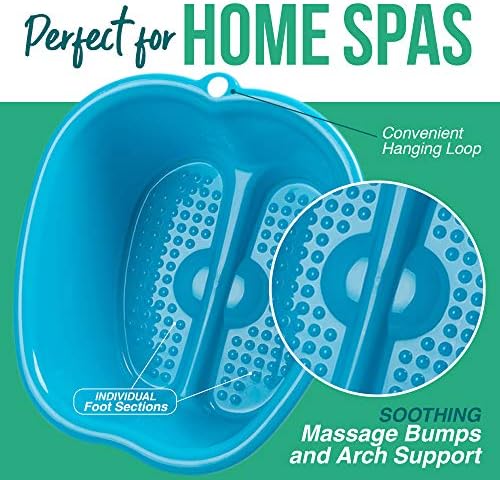 AllSett Health Foot Soaking Bath Basin – Large Size for Soaking Feet | Pedicure and Massager Tub for at Home Spa Treatment | Callus, Fungus, Dead Skin Remover, Blue - Image 3
