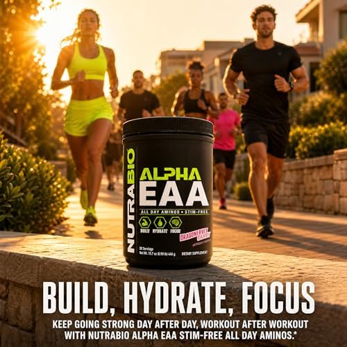 NutraBio Alpha EAA - All-Day Amino Acids for Muscle Growth and Hydration - Essential Amino Acids with Nootropics & Adaptogens- Full Spectrum EAA BCAA Powder - 30 Servings - Dragon Fruit - Image 6