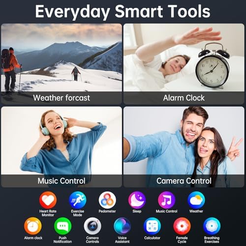 Smart Watch Fitness Tracker for Men Women, Answer/Make Call, 1000 mAh Battery, 120+ Sport Modes, Step Counter, Sleep Monitor Fitness Watch, Smartwatch for Android iPhone iOS (Black) - Image 7