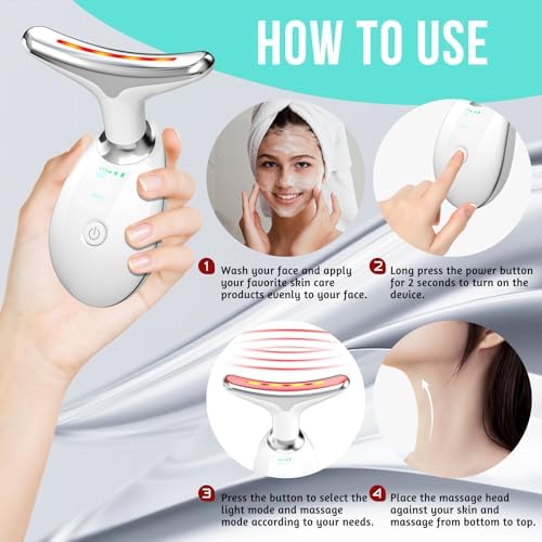 7 in 1 Face Massager Tool, Red Light Therapy for Face and Neck, Red Light Therapy Wand, Face Neck Lift Sculpting Tool for Skin Care, Gifts for Women & Men - Image 6