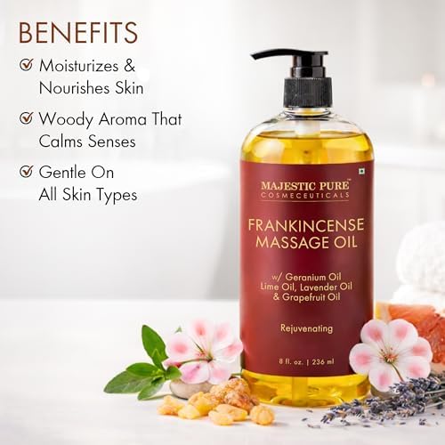 Majestic Pure Frankincense Massage Oil, Aromatherapy Body Oil, 8 Fl Oz - Image 2