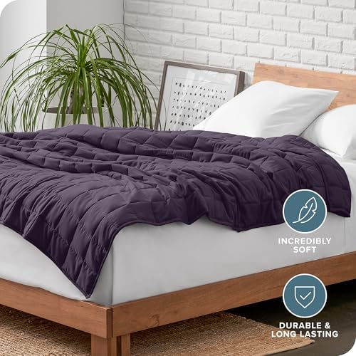 Bare Home Cotton Weighted Blanket (Eggplant, 40"x60" 7lbs) - Image 5