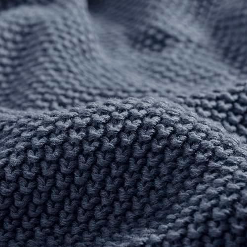 INK+IVY Bree Knit All Season Throw Blanket for Sofa, 50 x 60, Indigo - Image 3