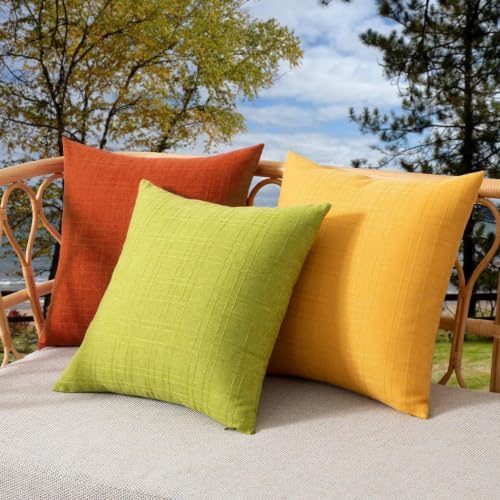 Kevin Textile Outdoor Waterproof 22”x22” Pillow Covers 2 Pack, Dark Orange - Image 6