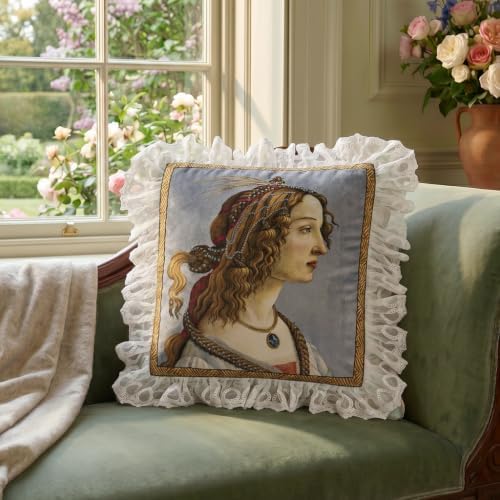 patdrea Designer French Velvet Throw Pillow Cover,18"x18"-Botticelli A - Image 3