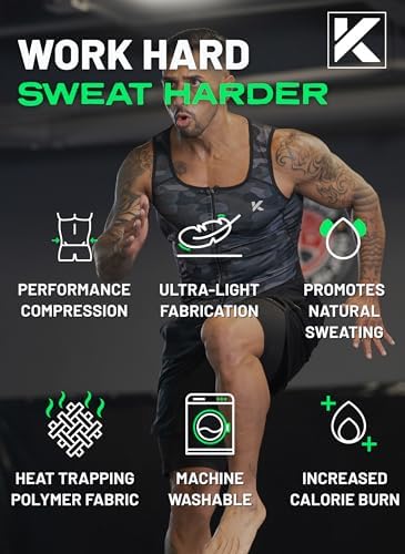 Kewlioo Men's Heat Trapping Zipper Sweat Enhancing Vest - Sauna Suit Shirt Compression Vest Shapewear Top for Gym Exercise - Image 5