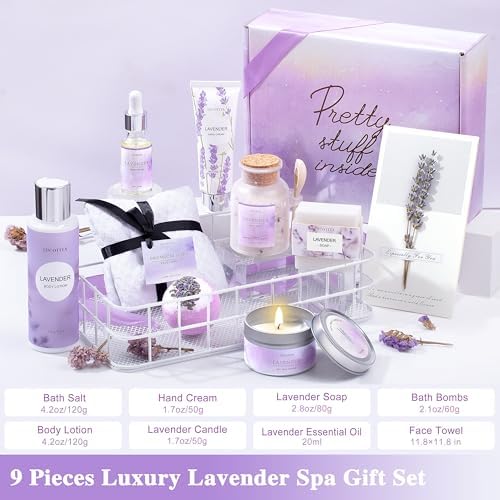 Gifts for Women, 9pc Lavender Bath and Body Gifts Set - Image 2