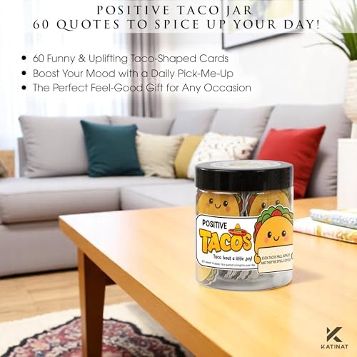 Positive Taco Jar 60 Positive Affirmation Cards Funny Birthday Gifts for Women Men Son Dad Mom Daughter Sister Friend Coworkers Student Teacher Back to School Gifts Mexican Fiesta Party Decorations - Image 3