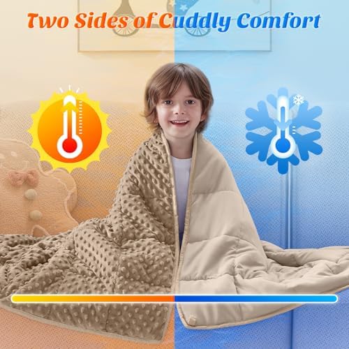 anfie Weighted Blanket(36"x48" 3lbs) Weighted Blanket Cooling Blanket for Resting,Throw Size Breathable Blanket with Premium Glass Bead(Khakil) - Image 2